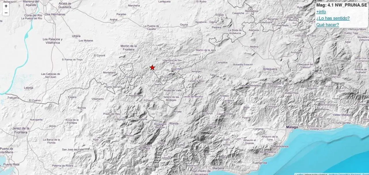 Zona del terremoto. - IGN