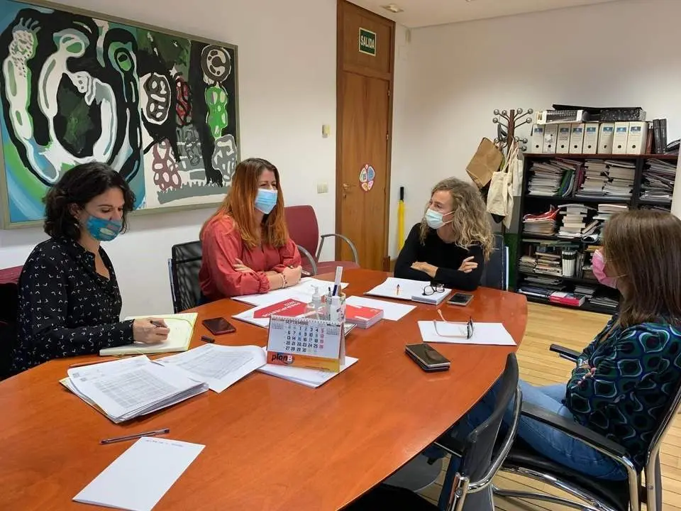La portavoz de Adelante Sevilla en el Ayuntamiento, Susana Serrano, se ha reunido con la directora general de Cultura del Consistorio, Isabel Ojeda.  - PODEMOS SEVILLA