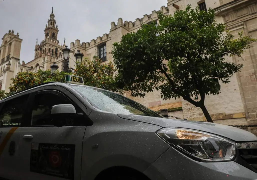 Un taxi en la parada de la calle Alemanes. - MAR&Iacute;A JOS&Eacute; L&Oacute;PEZ / EUROPA PRESS