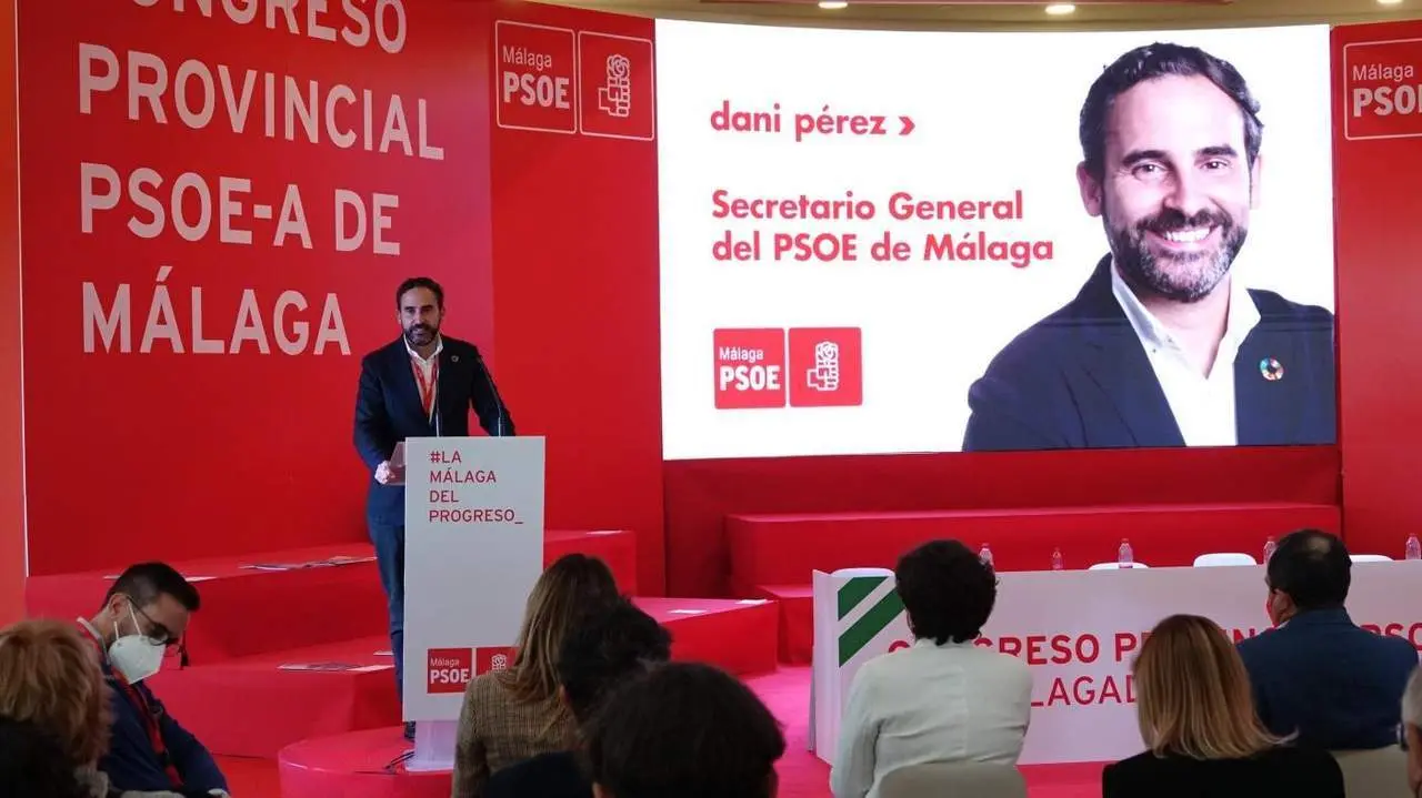 P&eacute;rez en el cierre del acto. - PSOE M&aacute;laga