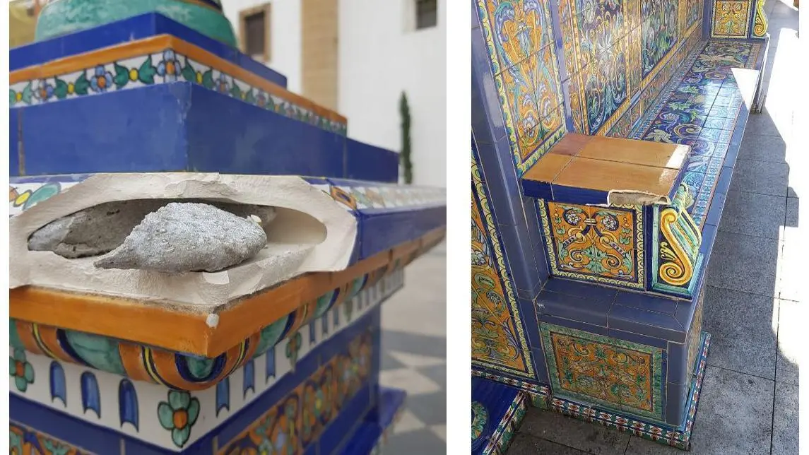 Da&ntilde;os en la Plaza Alta, en Algeciras. - A. I.