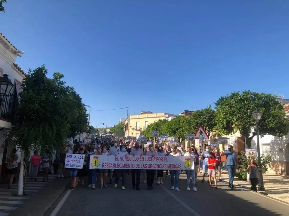 Manifestaci&oacute;n en El Ronquillo. - Europa Press