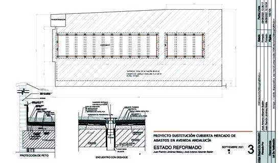 Plano del proyecto de las obras del Mercado de Abastos - 