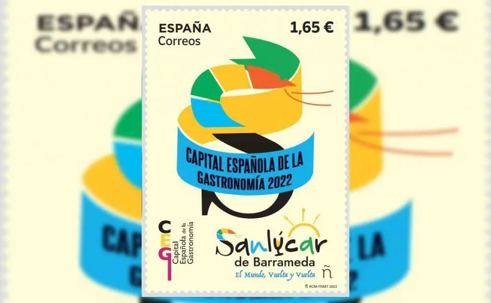 Sello dedicado a Sanl&uacute;car como Capital Espa&ntilde;ola de la Gastronom&iacute;a. - Informaci&oacute;n.