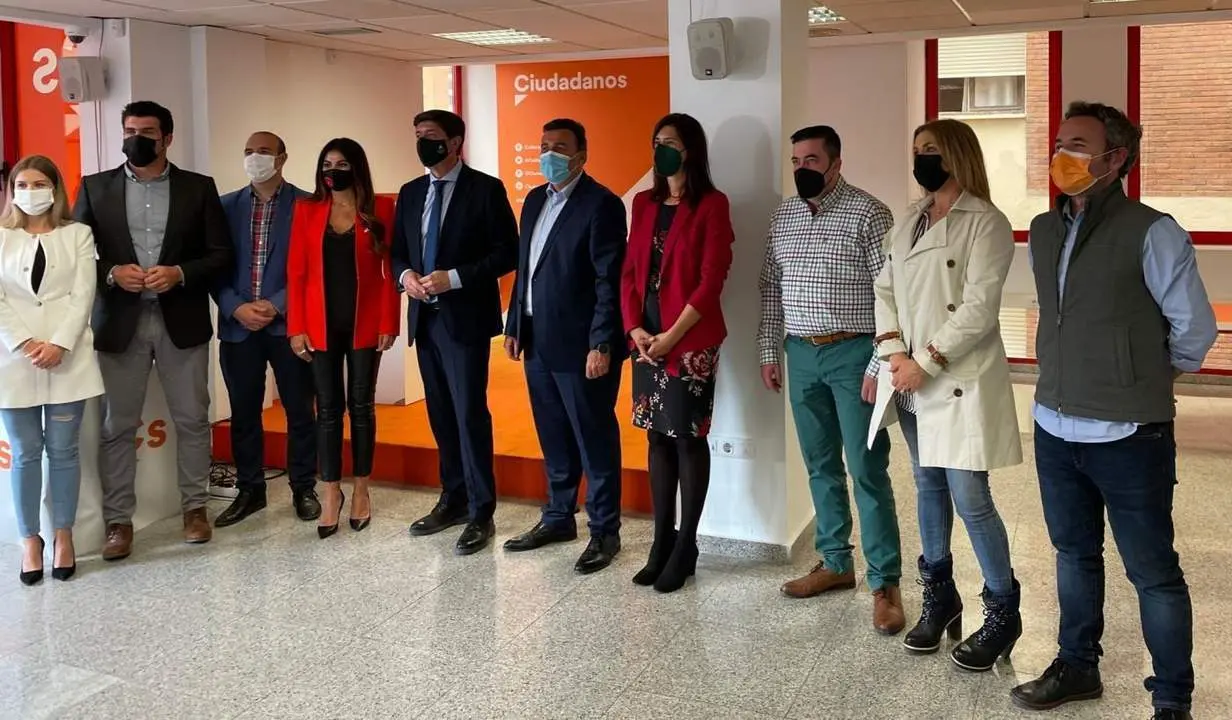 Mar&iacute;n durante un encuentro con cargos institucionales del partido en la provincia de M&aacute;laga. - Cs