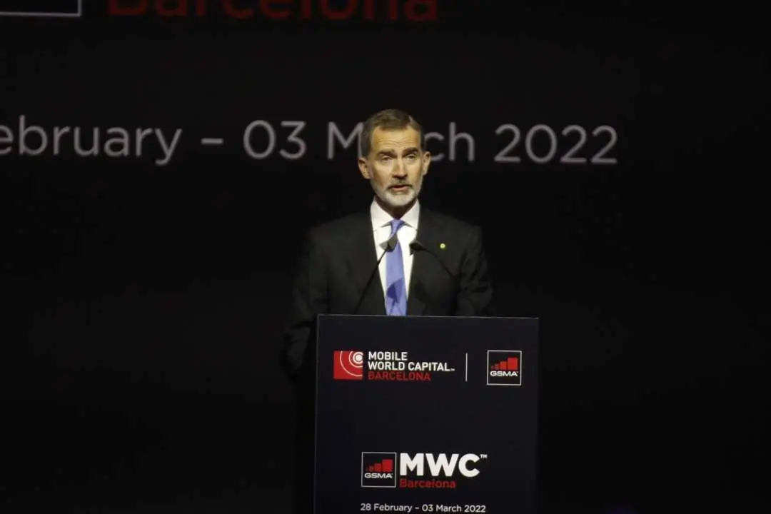 El Rey Felipe VI en su discurso de la cena oficial del MWC 2022. - Europa Press