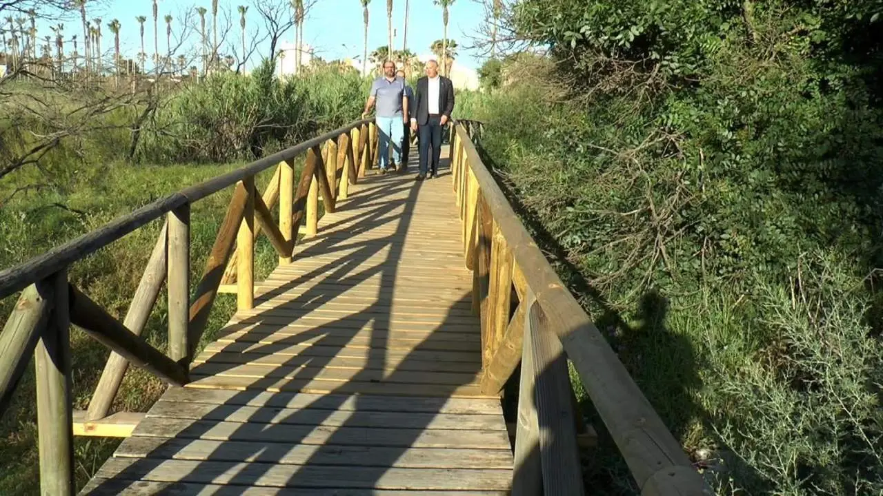 Pasarela sobre la Laguna de Torreguadiaro. - AI