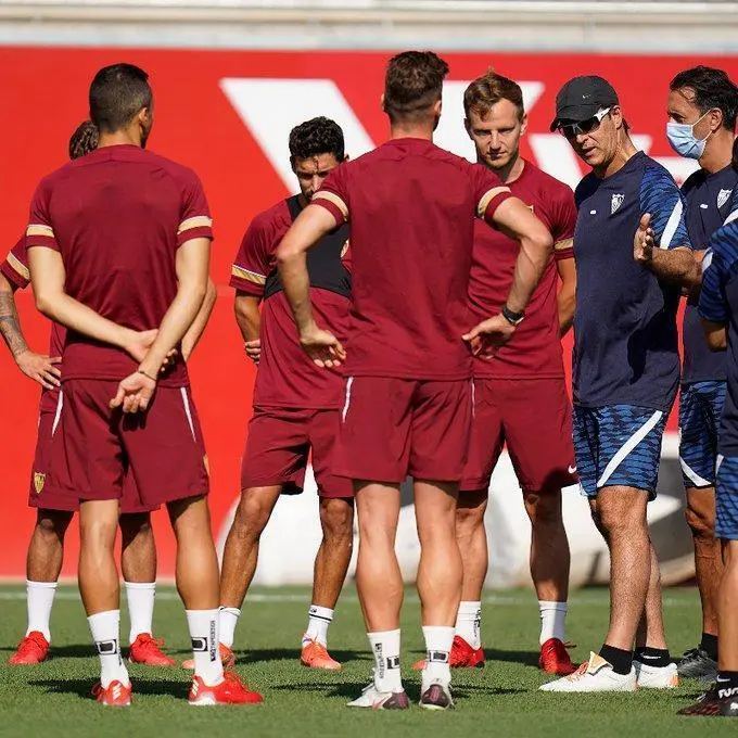 El Sevilla FC en un entreno. - SFC