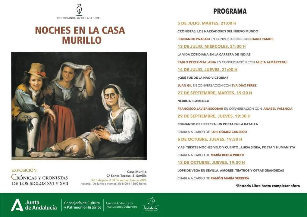 Programaci&oacute;n de la tercera edici&oacute;n de 'Noches en la Casa de Murillo'.  - JUNTA DE ANDALUC&Iacute;A