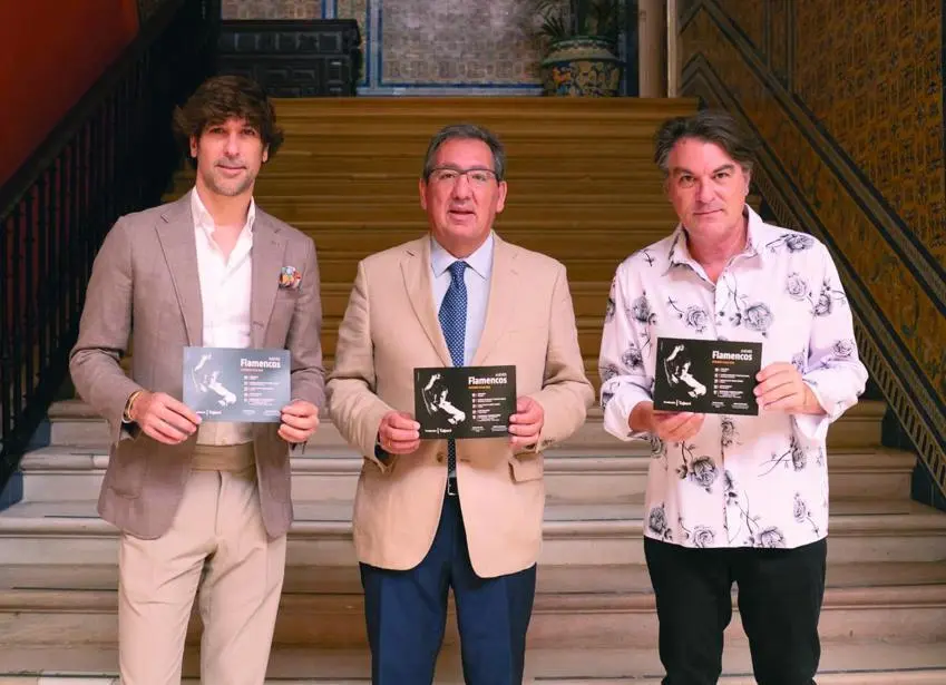 Pulido junto a Lombo y Dorantes en la presentaci&oacute;n del ciclo - Fundaci&oacute;n Cajasol