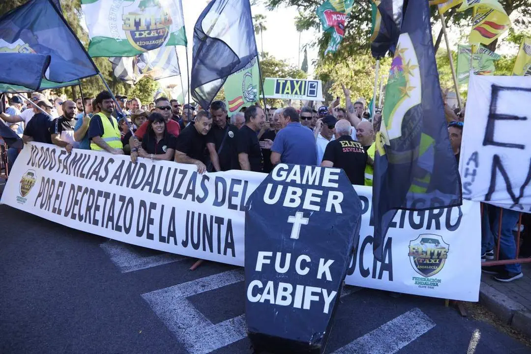 Protestas del sector del taxi. - Archivo