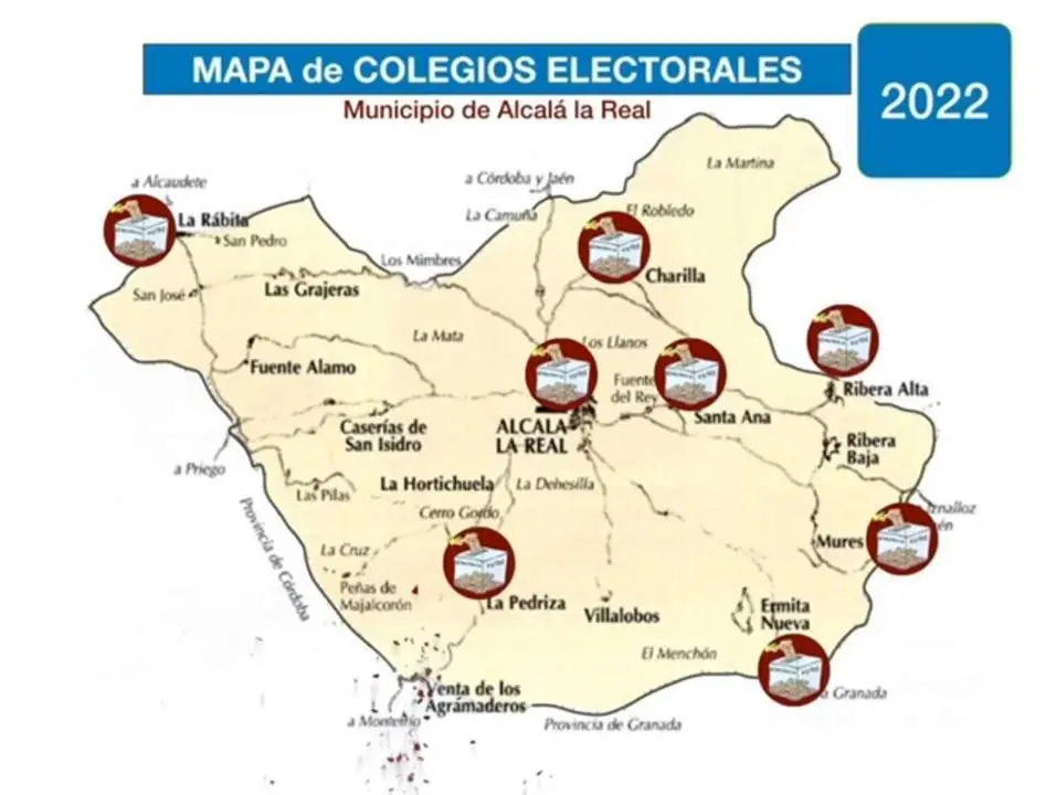 Mapa de colegios electorales, en un gr&aacute;fico elaborado por el PSOE. - 