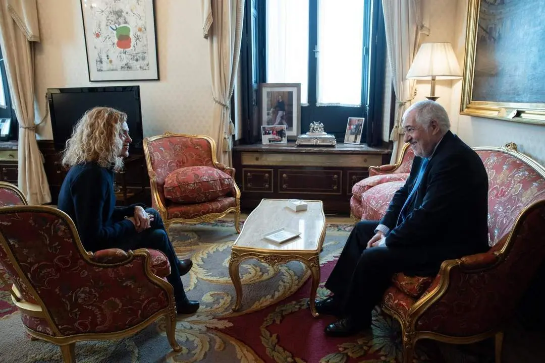 Meritxell Batet con C&aacute;ndido Conde-Pumpido. - Congreso