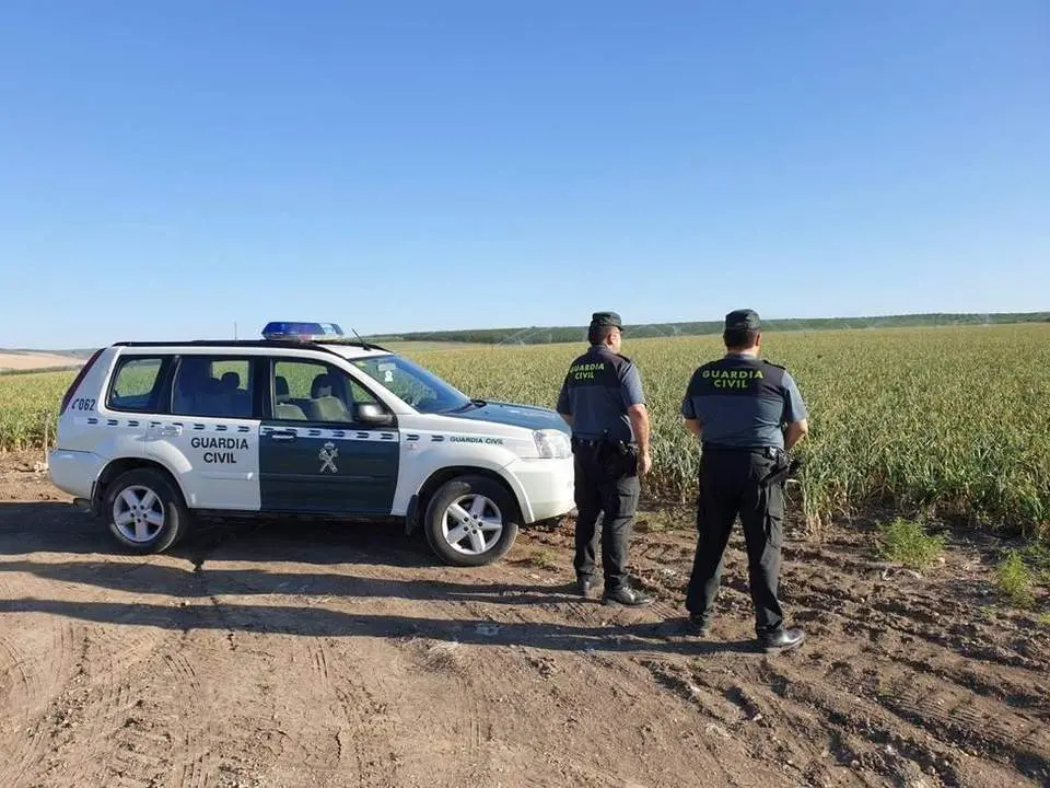 Dos agentes de la Guardia Civil realizando tareas de vigilancia. - 