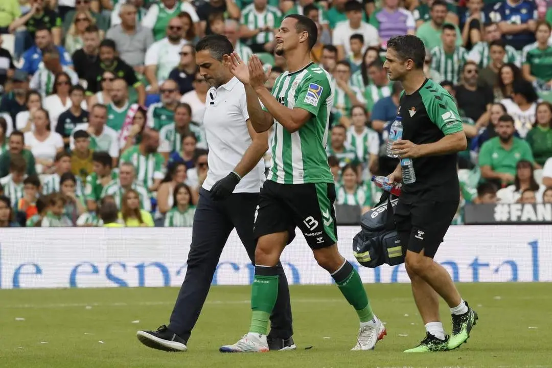 Luiz Felipe se retira del c&eacute;sped durante el duelo de esta jornada. - efe