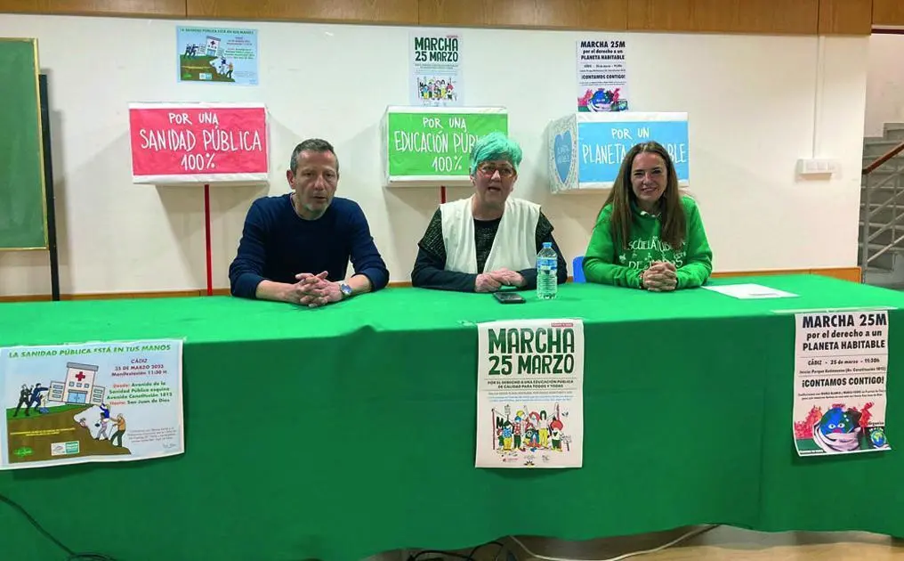 Portavoces de Marea Blanca, Marea Verde y C&aacute;diz por el Clima. - VIVA