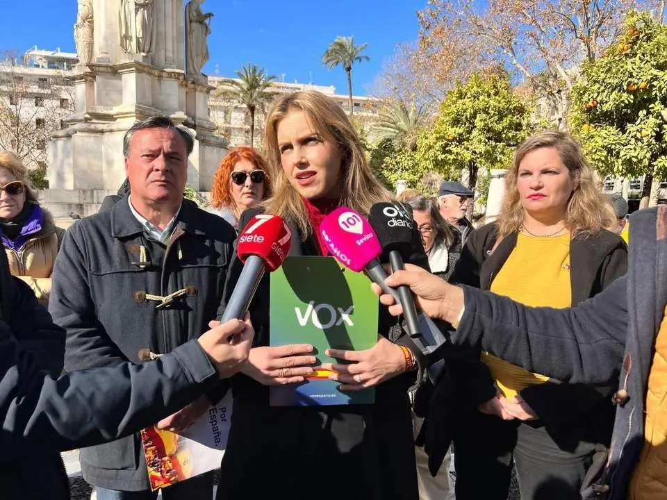 Cristina Pel&aacute;ez en declaraciones a los medios de comunicaci&oacute;n. - VOX