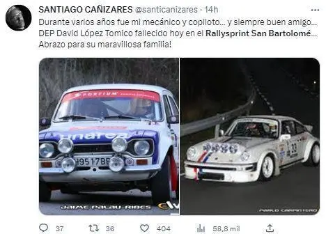 P&eacute;same de Ca&ntilde;izares en redes sociales. - Twitter @santicanizares