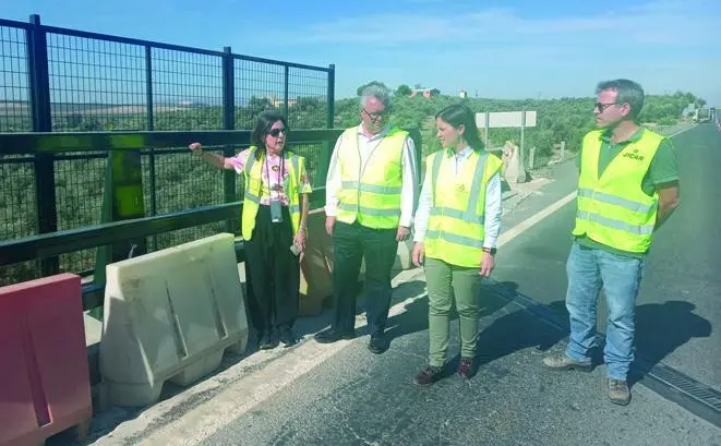 Visita a la zona del viaducto de la A-318. - 
