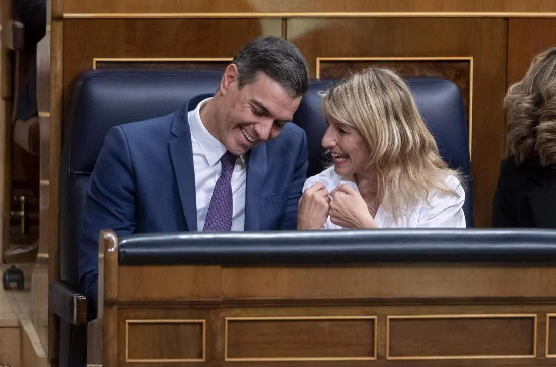 Pedro S&aacute;nchez y Yolanda D&iacute;az. - Europa Press