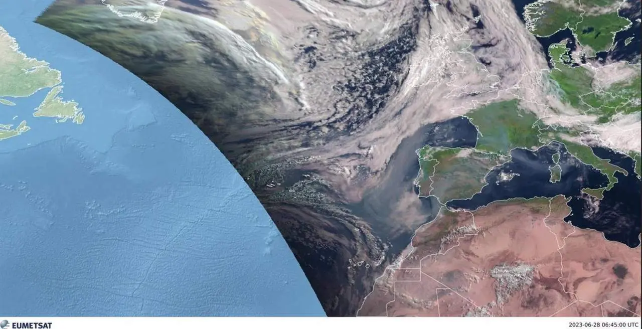 Mapa con la evoluci&oacute;n del humo. - AEMET