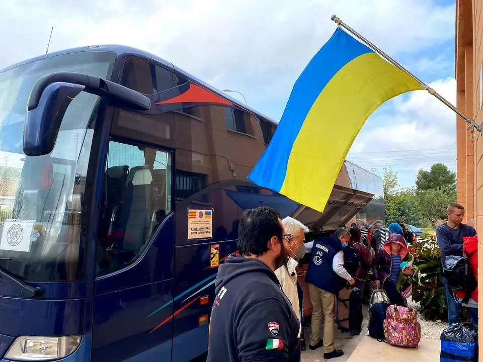 Autob&uacute;s de refugiados de Ucrania. - EP