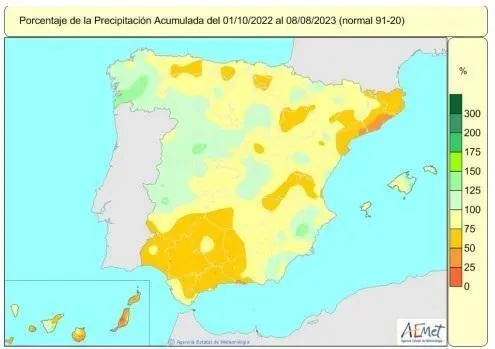 Mapa de precipitaciones. - Aemet
