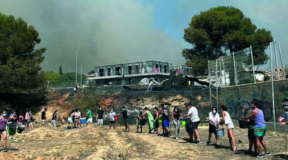 Cadena humana en Las Canteras, en Puerto Real. - VIVA