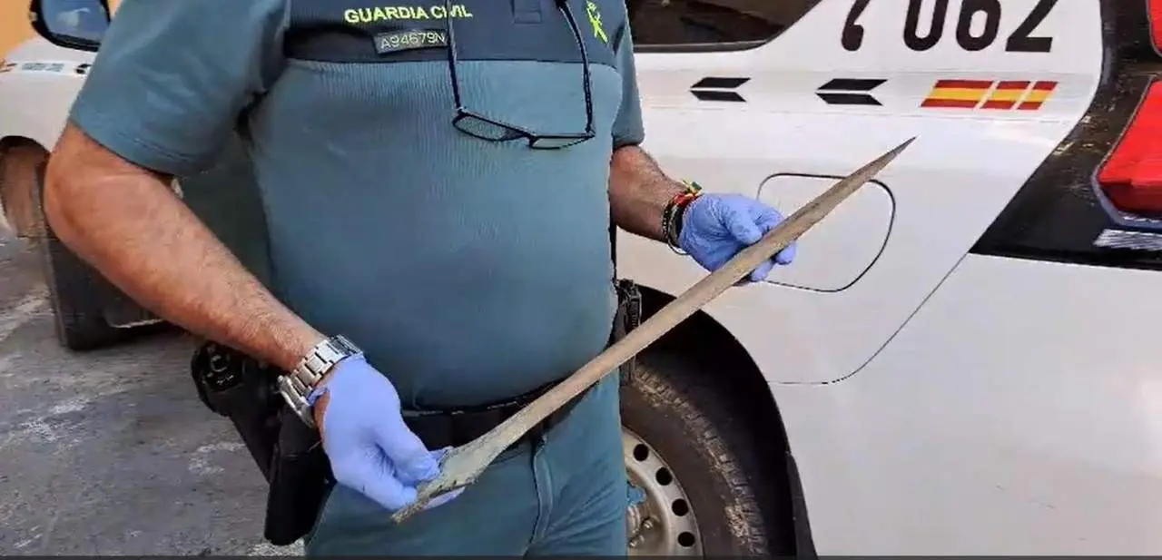 Imagen de la espada tartesia recuperada en Coria del R&iacute;o. - Guardia Civil