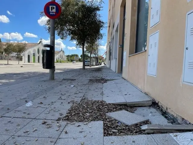 As&iacute; se encuentra el acerado que rodea a la urbanizaci&oacute;n.  - Viva