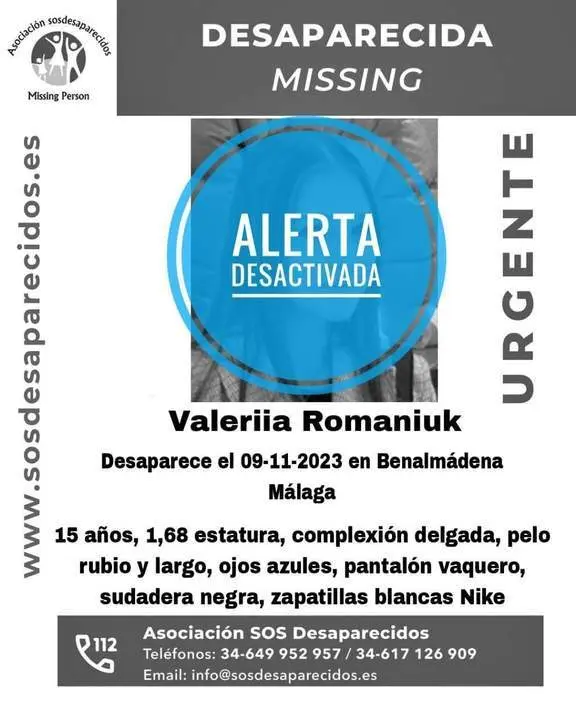 B&uacute;squeda desactivada. - SOS Desaparecidos