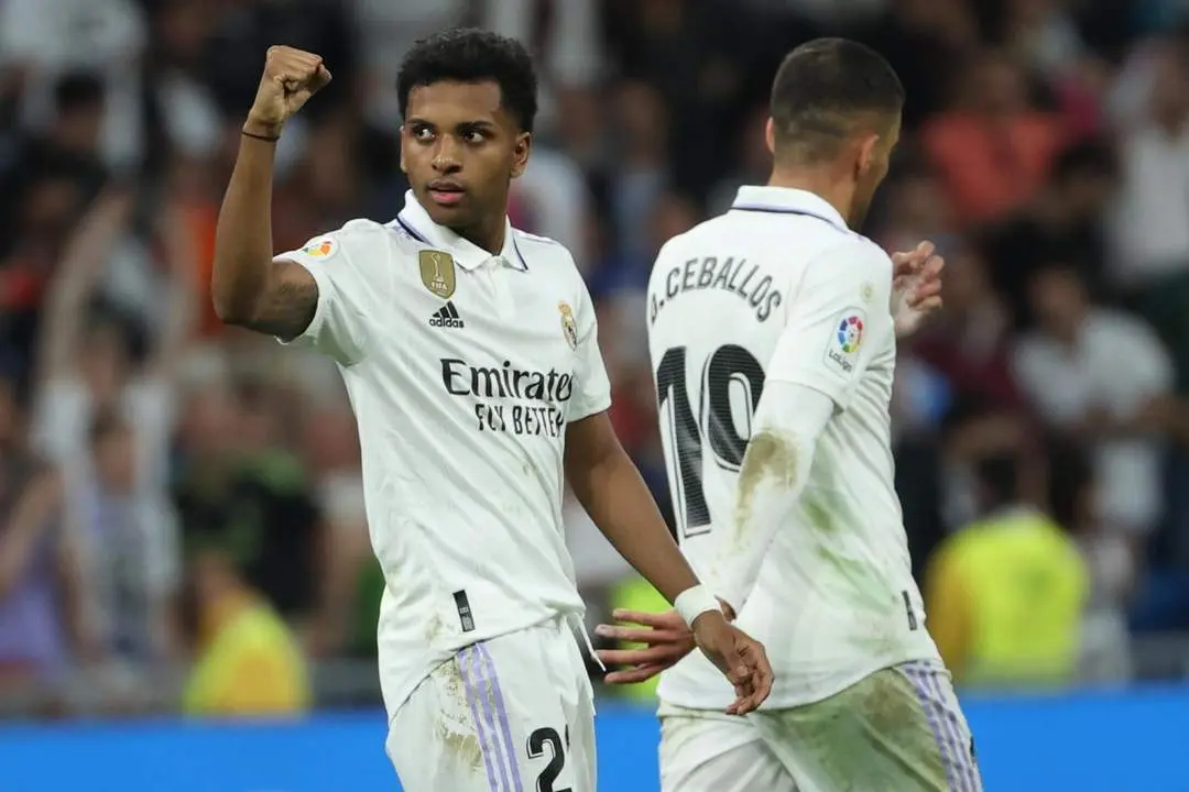 Rodrygo celebra un gol. - EFE