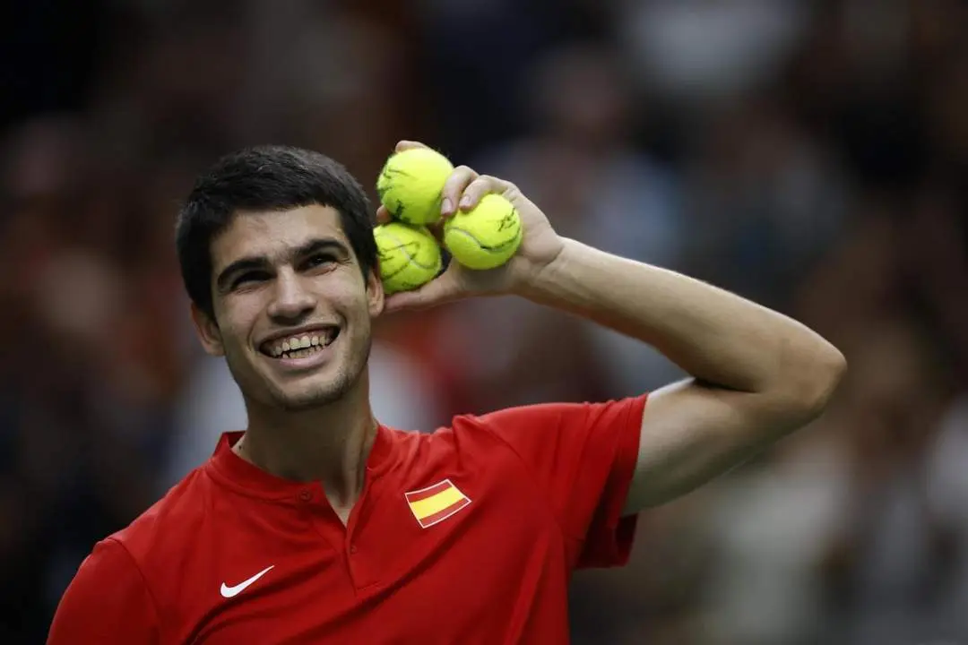El jugador del equipo espa&ntilde;ol de Copa Davis, Carlos Alcaraz. - EFE
