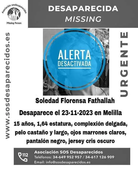 B&uacute;squeda desactivada. - SOS Desaparecidos