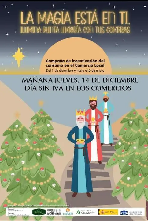 Cartel D&iacute;a sin IVA de Punta Umbr&iacute;a - P.U.