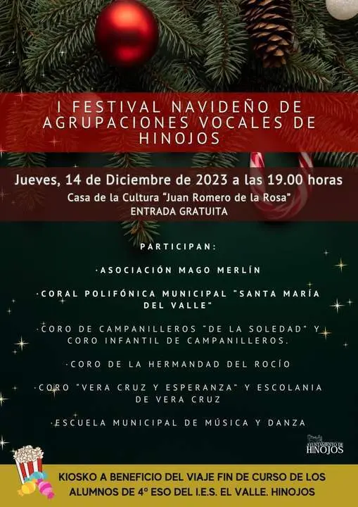 Cartel del I Festival de Navidad de Hinojos - Ayto Hinojos