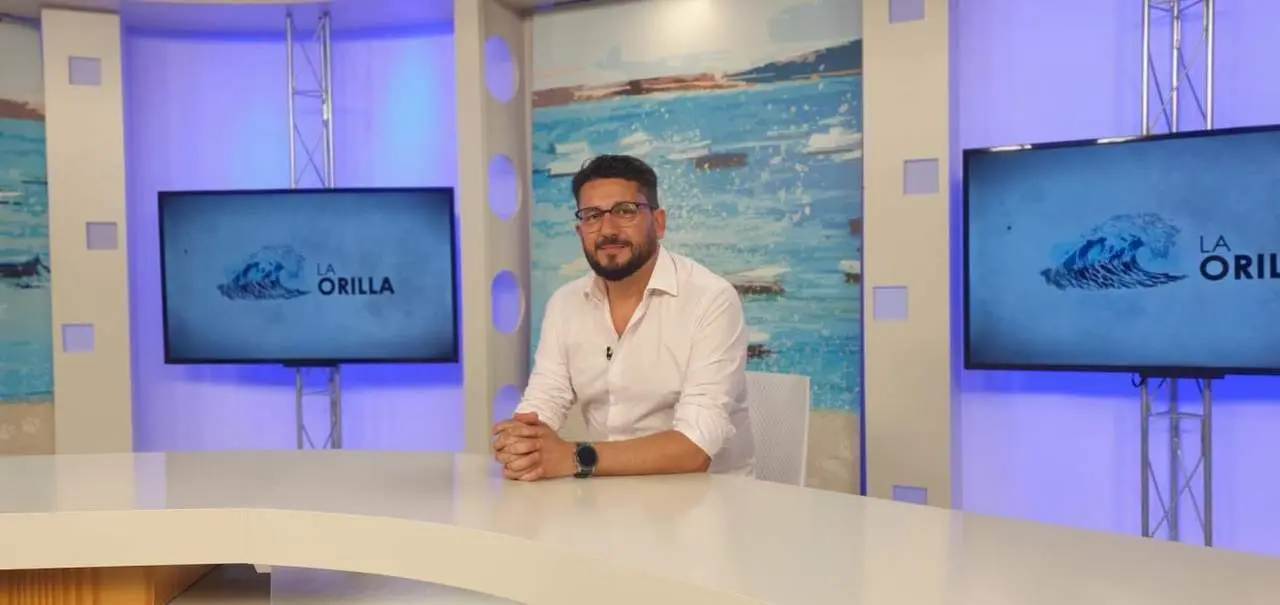 Jorge Rodr&iacute;guez, l&iacute;der de IU en C&aacute;diz, en 7TV. - Mar&iacute;a Palacios