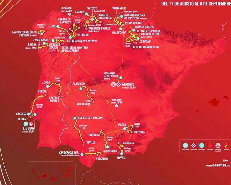 La Vuelta Ciclista a Espa&ntilde;a 2024 avanzar&aacute; muy cerca de Sanl&uacute;car - LV