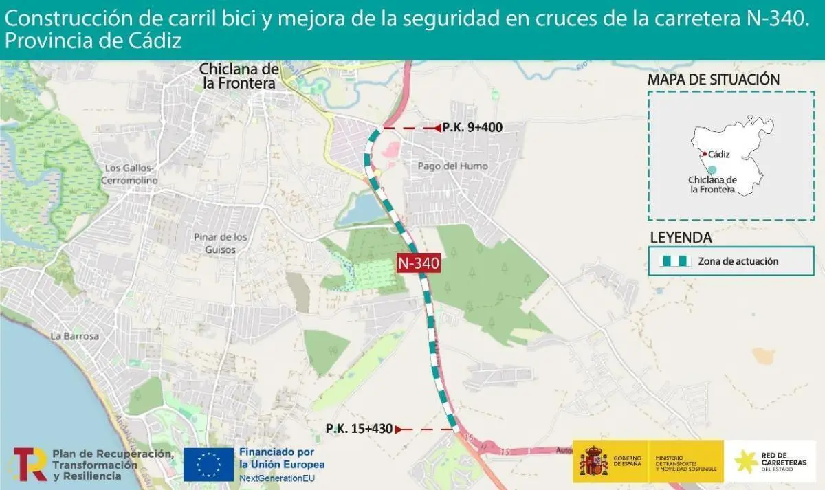 Gr&aacute;fico del tramo en el que se ejecutar&aacute; la actuaci&oacute;n.  - VIVA