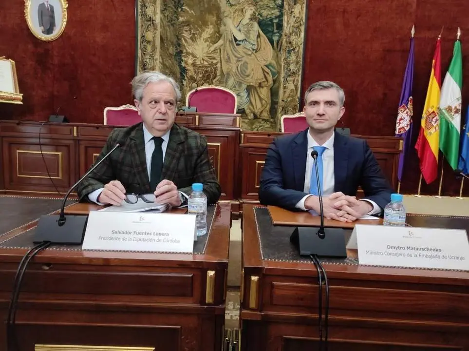 Salvador Fuentes y Dmytro Matiuschenko en la Diputaci&oacute;n.  - EUROPA PRESS