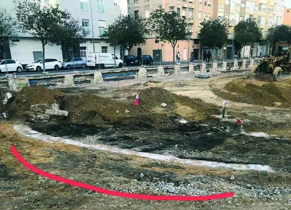 Imagen de los restos hallados junto a Dep&oacute;sitos de Tabaco. - Facebook de Eugenio Belgrano