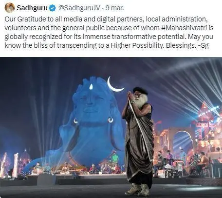 Festival de yoga. - Twitter @SadhguruJV