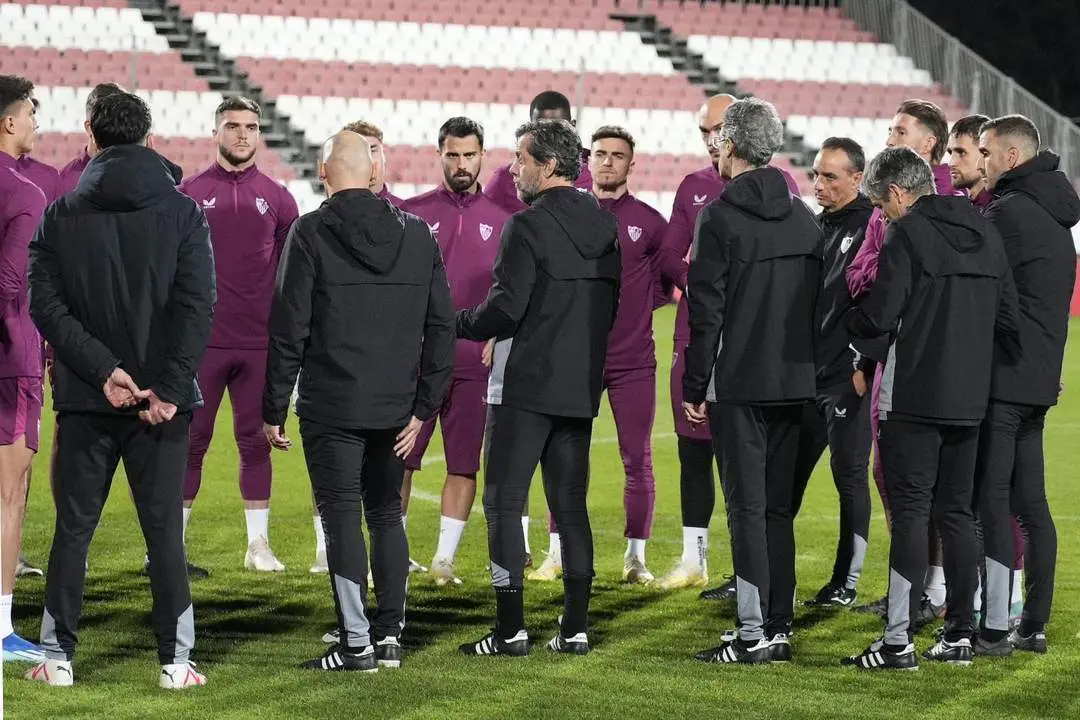 Imagen del entrenamiento del Sevilla.  - sfc