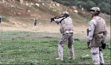 Ejercicios de soldados ucarnianos con la Infanter&iacute;a de Marina - RLI