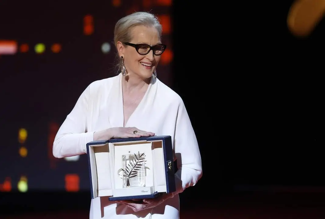 Meryl Streep tras recoger la palma de oro - EFE/EPA/SEBASTIEN NOGIER