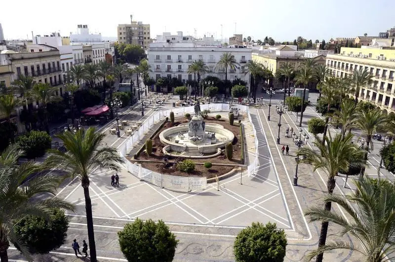Una imagen a&eacute;rea de la Plaza del Arenal.  - Viva Jerez