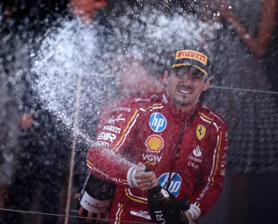 Leclerc celebra su victoria. - EFE