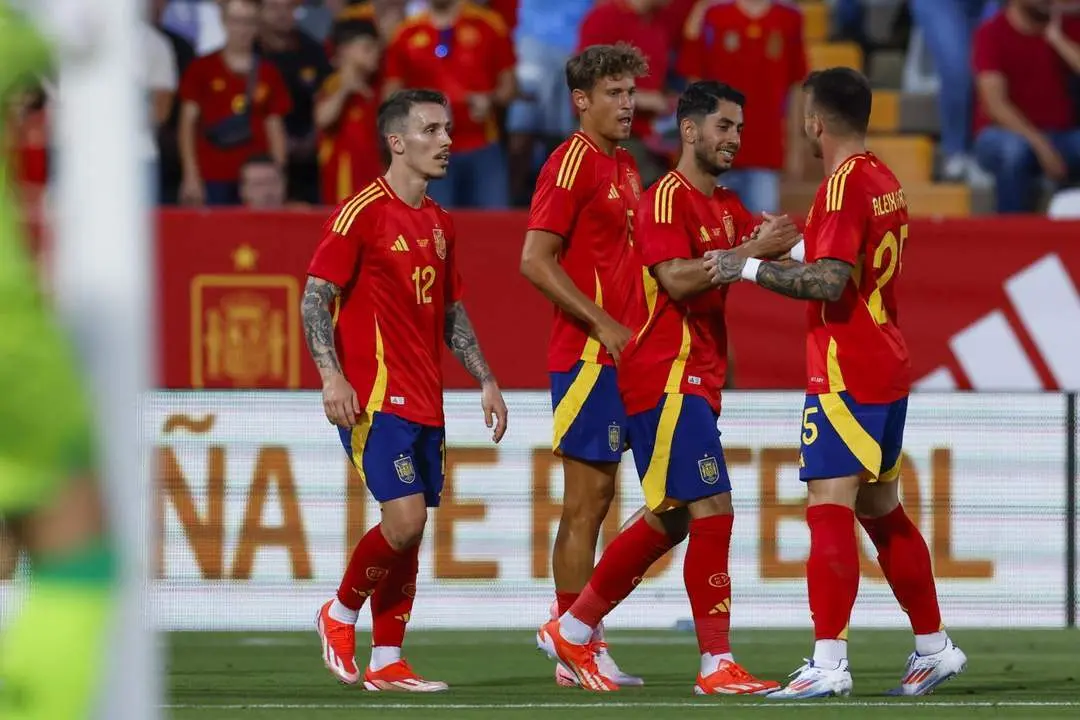 Ayoze celebra su gol ante Andorra. - efe