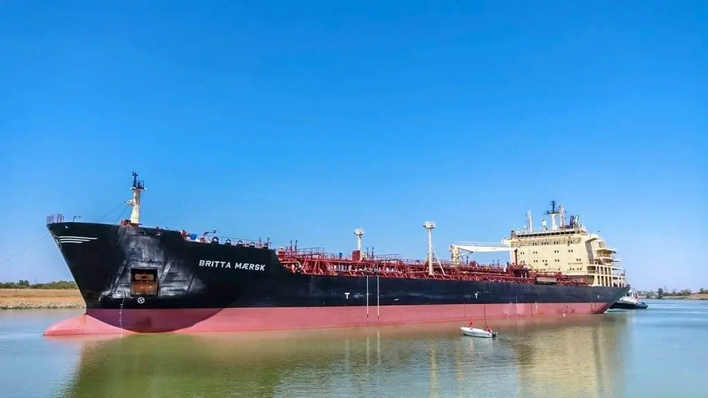  El buque Britta Maerks entra en el Puerto de Sevilla. - EP.