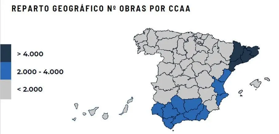 El mapa de la cosntrucci&oacute;n en Espa&ntilde;a. - DT
